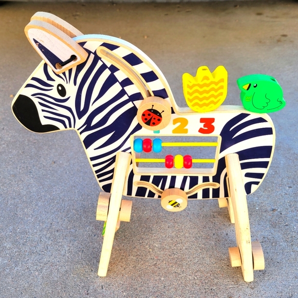 Wooden Zebra Toddler Toy - Picture 1 of 11